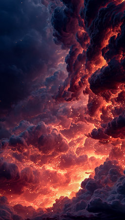 A luminous swirl of multicolored gas clouds and shimmering starlights against the dark expansion of...