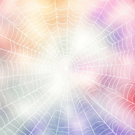 Pastel halloween spiderweb pattern on white background high quality illustrationの写真素材