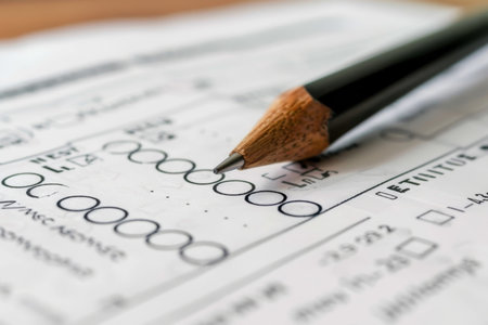 Online survey form with checkboxes for exam, selecting correct answers in questionnaire