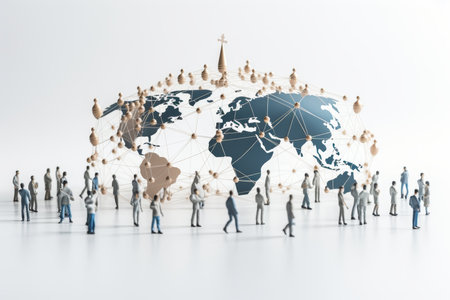 Global business network structure - data analysis, communication, teamwork, strategyの写真素材