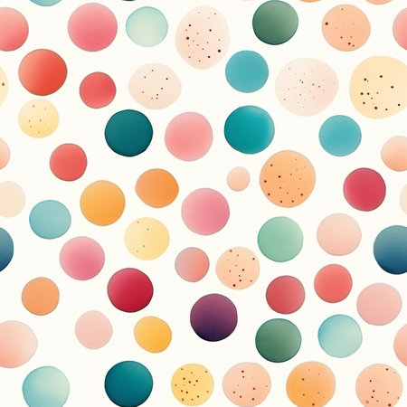 Beautiful vector seamless pattern with hand drawn watercolor dots for background or wallpaper designの写真素材