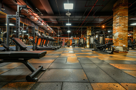 Modern fitness center interior with crossfit equipment and workout gym for healthy lifestyleの写真素材