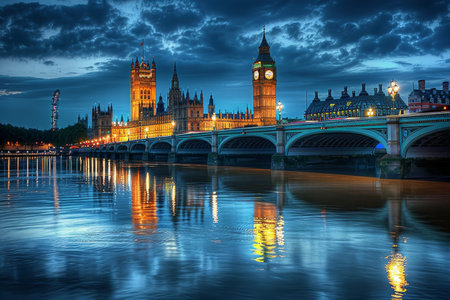 Big ben and houses of parliament, london, uk - iconic landmark picture available for purchaseの写真素材