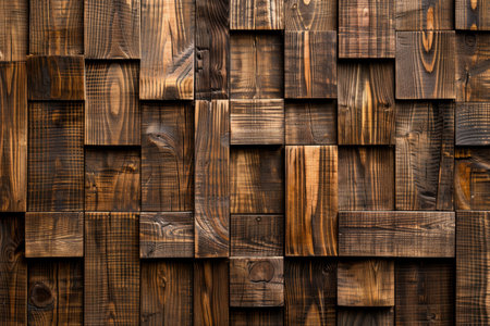 High-quality brown wooden acoustic panels wall texture for interior design projectsの写真素材