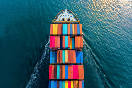 Global business logistics with container cargo freight ship transport concept backgroundの写真素材
