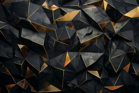 Gold black abstract geometric background - modern design for graphics and advertisingの写真素材