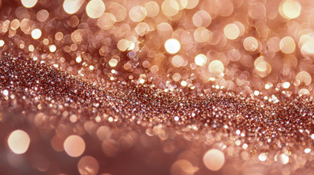 A vibrant display of shimmering rose gold particles creates a dreamy atmosphere, perfect for luxury,...