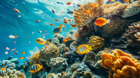 Colorful coral and fish in the red sea, egypt - underwater marine life photography