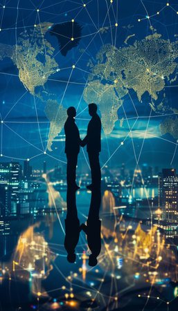 Strategic global networking to optimize success in international business marketsの写真素材