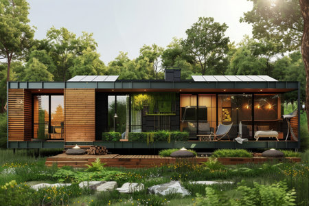 Stunning, energy-efficient house design for eco-conscious living in the contemporary eraの写真素材