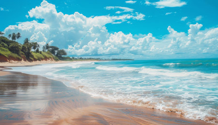 Breathtaking high quality image capturing the beauty of a sunny tropical beach on a perfect day