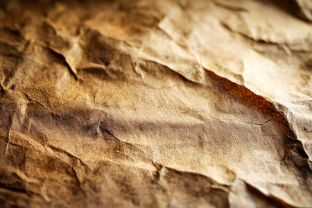 Textured, aged parchment with uneven, jagged borders evokes a sense of history and craftsmanship, perfect for vintage or literary themed projects.の写真素材