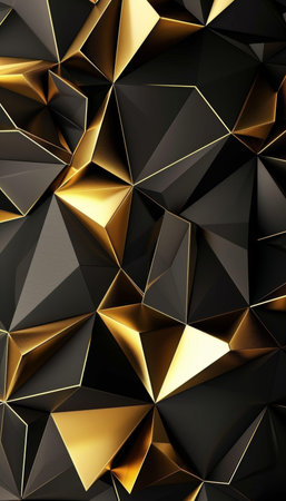 Abstract geometric black and gold modern background for creative projects and branding