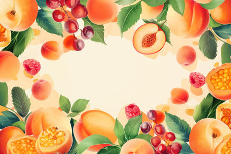 Fresh and ripe peach fruit banner for website, healthy eating, and nutrition design