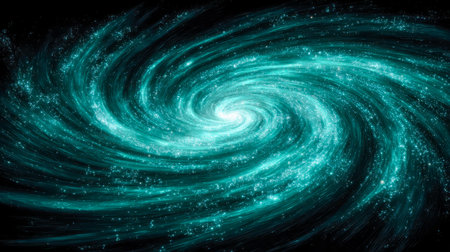 Vibrant spiral of luminous stars and nebulae forms an enchanting cosmic whirlpool, evoking the universe's endless mystery and celestial beauty.の写真素材