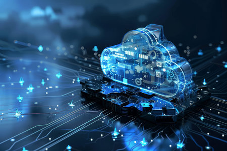 High-quality cloud computing network data storage cyber security blockchain technology concept