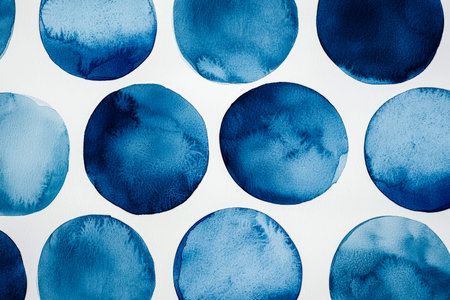 Soft blue orbs ripple across a clean white canvas, evoking serenity and fluidity perfect for modern...