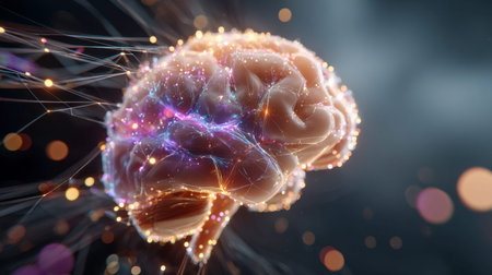 An intricate network of glowing pathways and vibrant data flows illustrate the complexity of human...