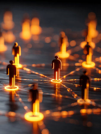 A web of glowing nodes and lines illustrating the balance between personal space and global...