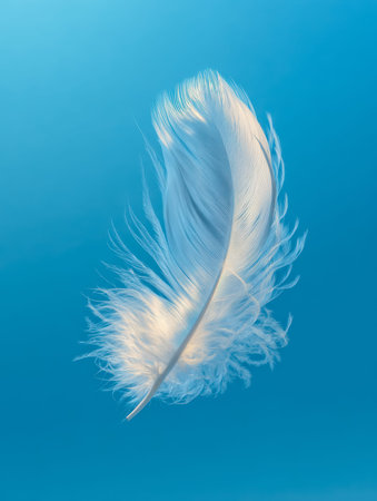 A pristine white plume drifts gently through a vast, cloudless azure expanse, evoking serenity and...
