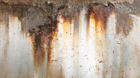 Textured metallic patch showing vibrant layers of chipped paint and intricate rust patterns, evoking...