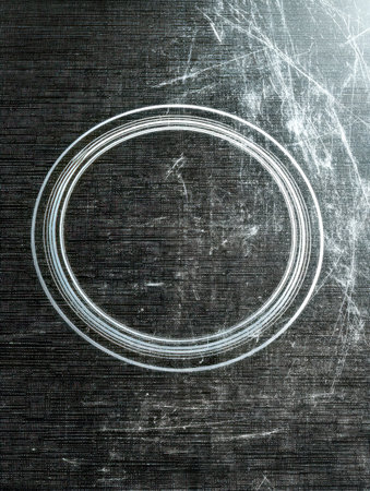 A moody, intricate backdrop featuring a deep-toned, rugged texture etched with luminous white rings...