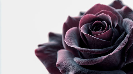 A sophisticated bloom with deep, rich petals and a soft, plush texture, set against a luminous...