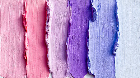 Lively swirls of vivid pink, purple, and blue hues cascade across a textured canvas, evoking energy and artistic spontaneity.の写真素材