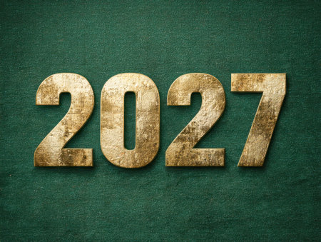 Elegant gold digits with textured surfaces sit against a deep green cloth backdrop, evoking...