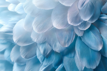 Intricate azure plumage reveals subtle iridescence and soft barbs, capturing the fragile beauty and...