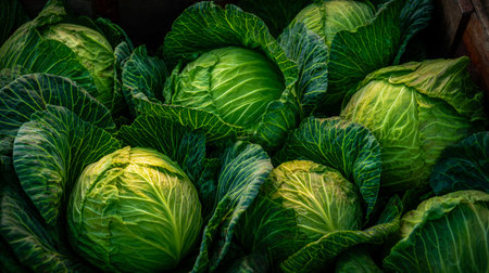 Lush, leafy greens nestled together in a rustic basket, exuding freshness and vitality?perfect for...