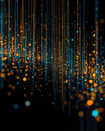 Vibrant streaks of neon light weave through a dark backdrop, creating a dynamic, futuristic ambiance...