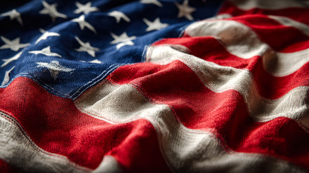 A detailed view reveals the rich, layered fibers and lively hues of a well-used flag, embodied...