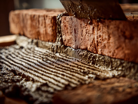 A textured blend of clay and cement reveals a rustic, earthy tone ideal for enduring masonry...