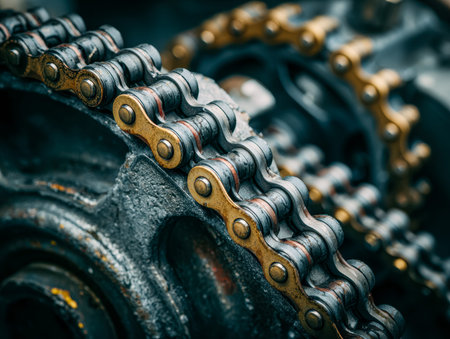 Intricate metal components interlock in precise harmony, showcasing industrial engineering's...