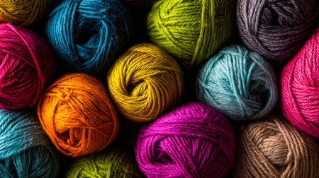 An eye-catching arrangement of vibrant yarn spheres creates a lively, textured mosaic perfect for...
