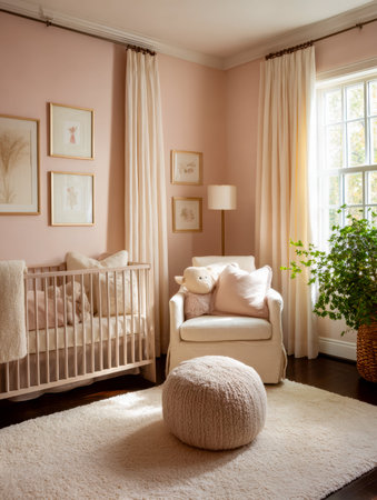 Gentle rays fill a serene space adorned with plush cushions, subtle hues, and minimalist furniture,...