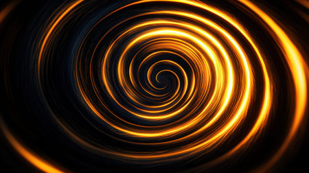 A luminous, swirling corridor illuminated by intense orange flames, creating a dynamic, energetic...