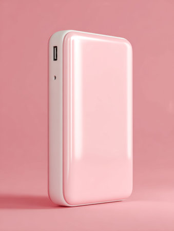 A stylish pink compact charger featuring a usb port and a glowing led indicator, perfect for...