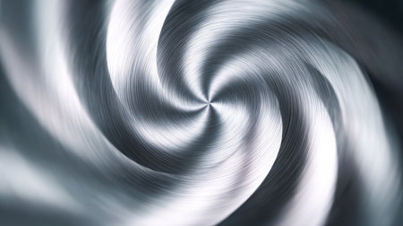 Dynamic metallic artwork featuring a twisting spiral design, evoking energy and movement in a sleek, modern style suitable for digital projects and baの写真素材
