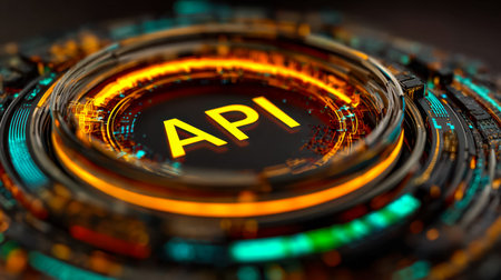 A sleek, high-tech visualization featuring interconnected neon-lit pathways and advanced circuitry,...