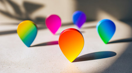 Blooming with vivid hues, delicate glass drops refract light to create a lively mosaic of shadows on...
