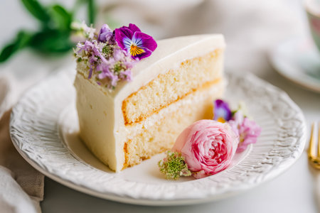 A beautifully crafted multi-tier cake adorned with vibrant blossoms, perfect for festive gatherings...