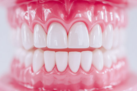 A detailed, life-like dental replica with bright white teeth and vibrant pink gums, ideal for...