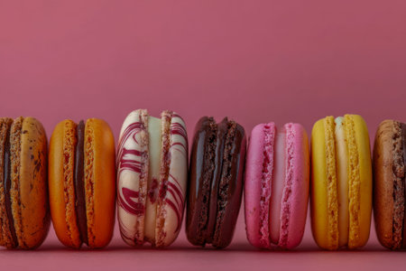 An eye-catching collection of vivid French-inspired cookies, each with different luscious fillings,...