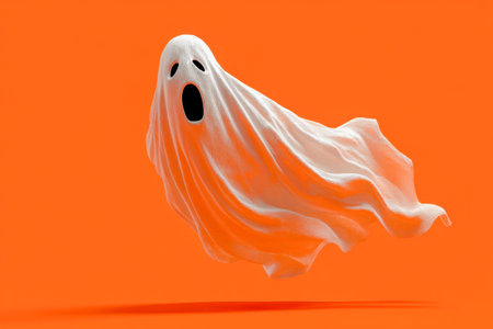 An eerie, translucent apparition with billowing gauze-like cloth and a haunting expression emerges...