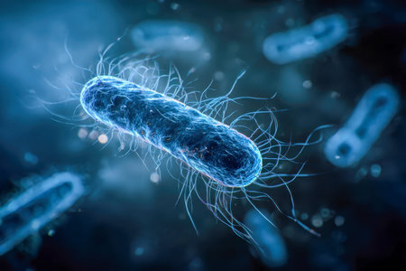 An intricate digital rendering captures microscopic aquatic life, highlighting diverse bacteria with...