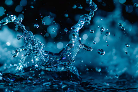 Refreshing blue water splash - high quality power and vibrant aqua for health and fitness concepts