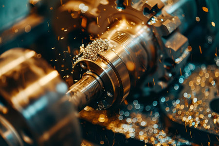 Maximizing efficiency in metallurgical production through the use of lathe or cnc machineryの写真素材