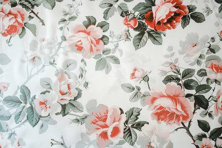Vintage retro floral wallpaper design - soft pastel hues, delicate motifs, nostalgic charmの写真素材